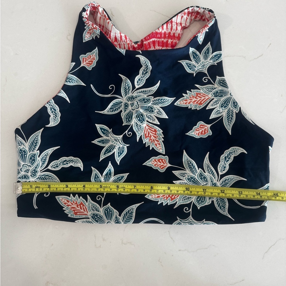 Reversible floral bathing suite halter top